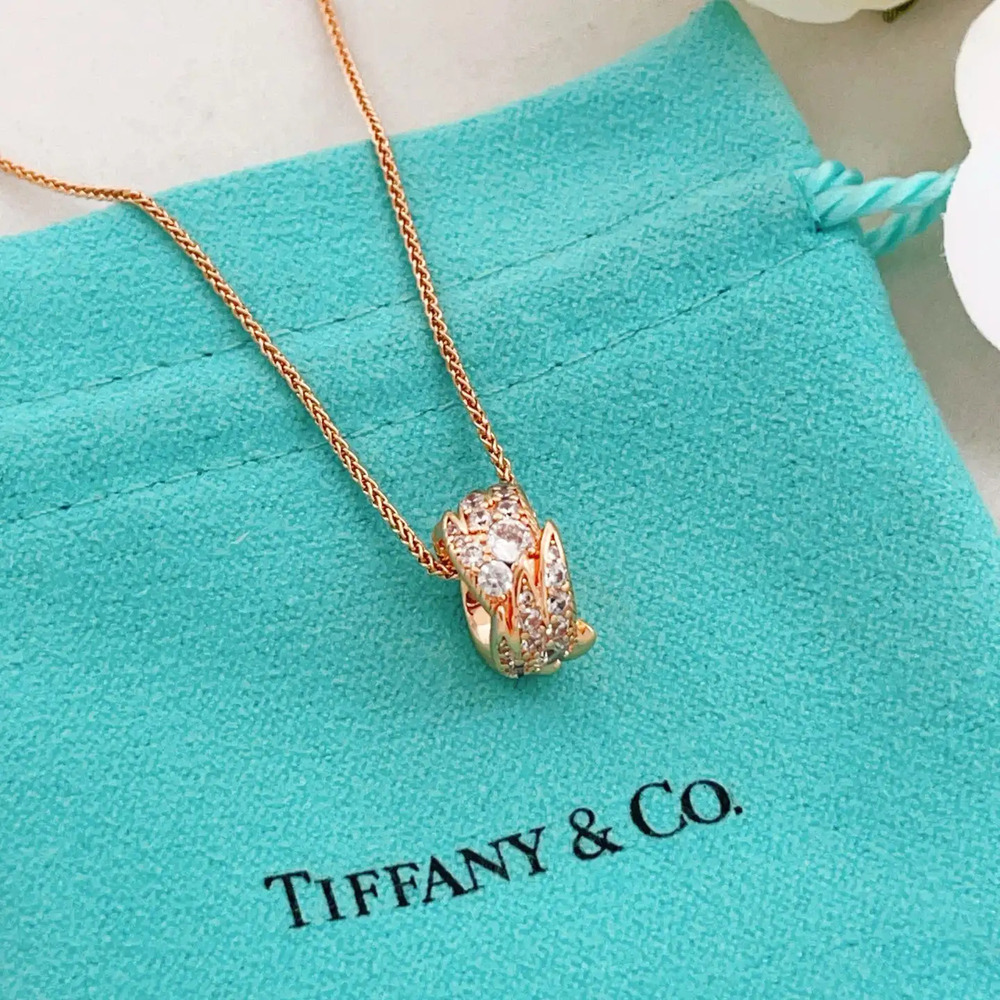 Tiffany & Co. Rose Gold Diamond-Set Wing Necklace